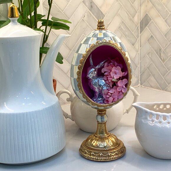 MacKenzie-Childs Touch of Pink Bunny Treasure Egg - Picture 5 of 16